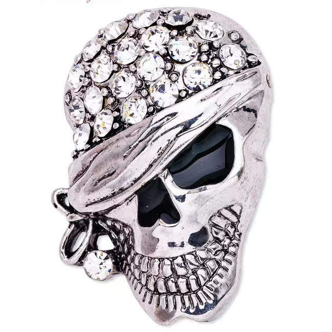 New European and American style exaggerated one-eyed skull brooch for men, unique pin, suit corsage, badge, Halloween accessory.