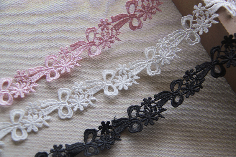 F21F22 handmade DIY clothing lace accessories day version water soluble silk thread butterfly knot lace lace width 2 5cm