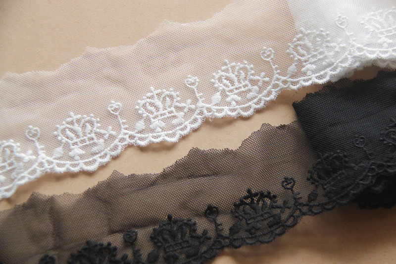 A5G2 handmade DIY accessories Japanese version cotton mesh cotton thread small crown mesh embroidery lace lace width 5cm