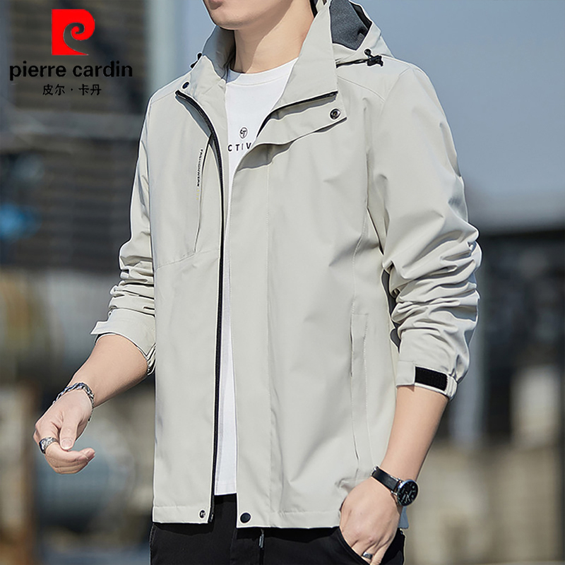 Pierre Cardin Men's Jacket Spring and Autumn 2026 New Windproof Waterproof Outdoor Casual Loose Jacket