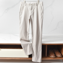 2021 autumn new business Joker mens trousers slim straight casual pants solid color cotton linen pants