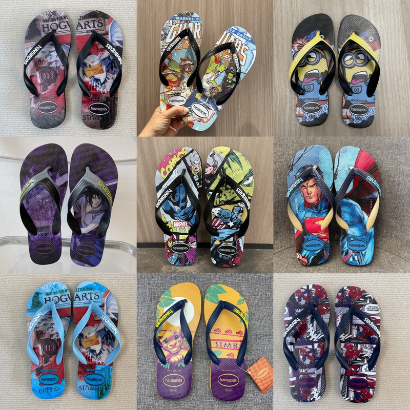 Men's Flip-Flops with Marvel Cartoon Print, Rubber Non-Slip Beach Vacation Thong Sandals