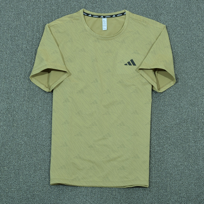 Adidas Men's Quick-Drying T-Shirt Summer New Breathable Ice Silk Short-Sleeved Loose All-Over Printed Round Neck Sports Top