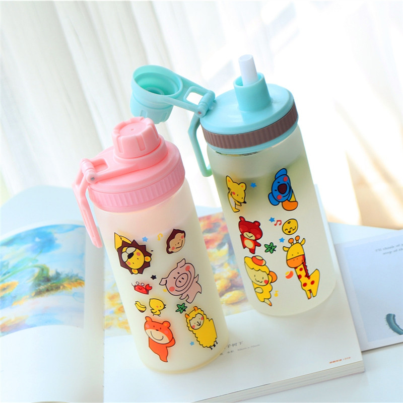 Sen lace straw cup simple Korean fresh cup female cute student girl heart ins creative glass