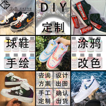 Hand Painted Shoes Personality Sneakers DIY Custom Color Graffiti Black & White Sea Thief Wang Fire Movie Cosby Second Meta Cartoon
