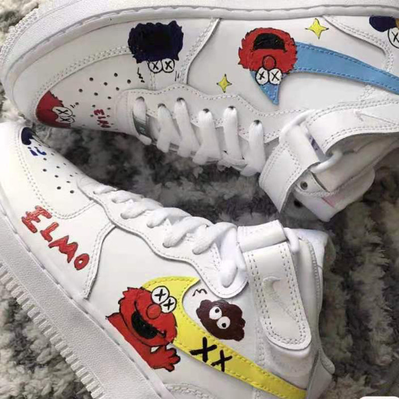Sneakers custom DIY doodle change color KAWS themed comic handpainted AF1 AJ board shoes men and women