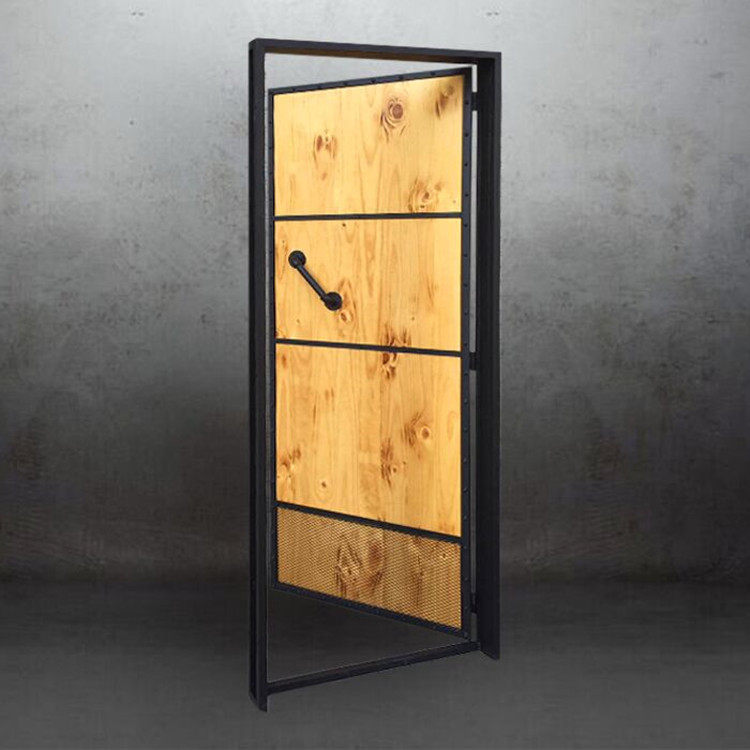 Vintage Solid Wood Door Iron Industrial Style Indoor Door Toilet Door Dressing Room Door Dining Room Bar Cafe Custom Door
