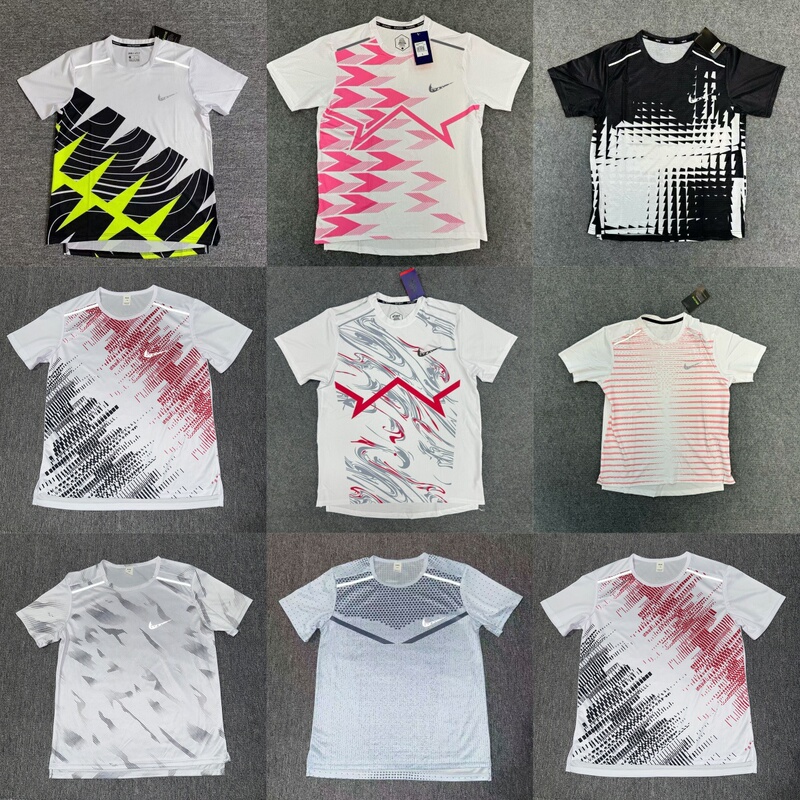 Sports Track and Field Quick-Drying Marathon Colorful Training New Breathable Short-Sleeved Sports Men's and Women's Running Reflective Night Vision