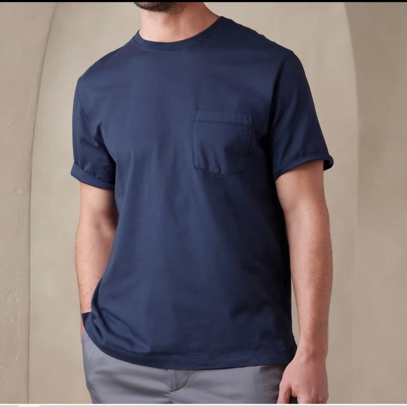 Banana Republic Banana Republic Pure Cotton Flap Pocket V-Neck Men's Supima Loose Short-Sleeved T-Shirt Banana Republic Banana Republic Pure Cotton Flap Pocket V-Neck Men's Supima Loose Short-Sleeved T-Shirt