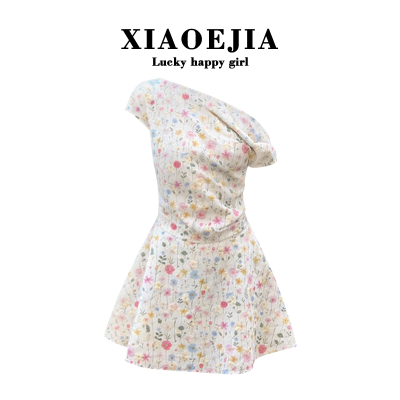 Xiaoej French-Style Dress for Women, Summer 2026 New Model, Petite and Elegant, Floral, Very Pretty, Slimming Dress