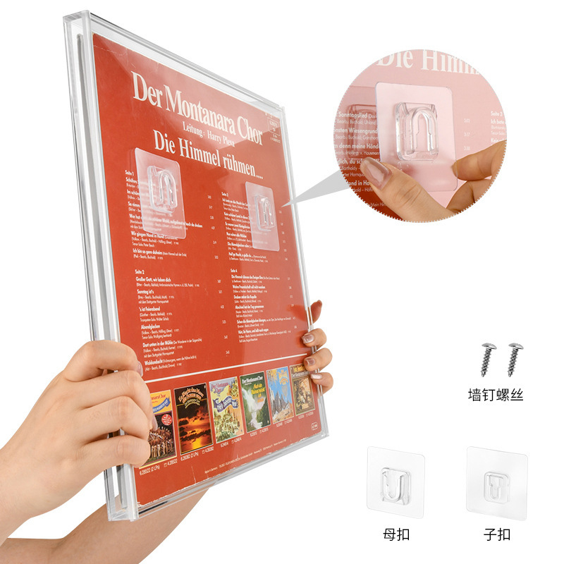 Vinyl Record Wall Display Box Transparent Storage Cabinet Books Documents Magazines Cards Acrylic Decorative Stand