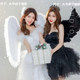 Angel Wings ຮູບພາບ Props ສໍາລັບຜູ້ໃຫຍ່ແລະເດັກນ້ອຍ ການປະຕິບັດ Back Decoration ສີຂາວ Feather Wings Halloween Dress Up