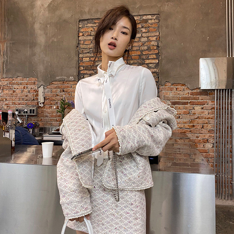 (La lune Du Ciel) LLDC soft silk base shirt Women's spring and autumn loose long sleeve shirt