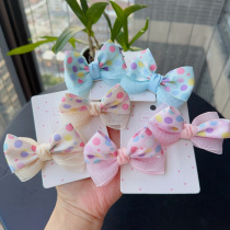 Wave Dot Three-dimensional Butterfly Knot Children to clip sweet and beautiful princess hair clip yarn cute girl headwear