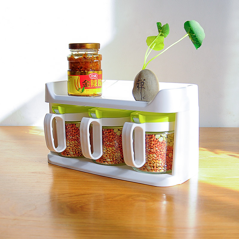 Glass seasoning box salt tank Seasoning Jars Kitchen supplies MSG Bottles Containing Box Oil Pot Spiced Bottle of Sauce Bottle