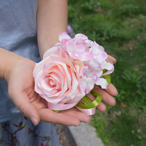 Han Style Main Associate Wedding Car Decorative wedding handlebar Car Door Rearview Mirror Body Flower Knot Small Flower Fleet Roof Floral