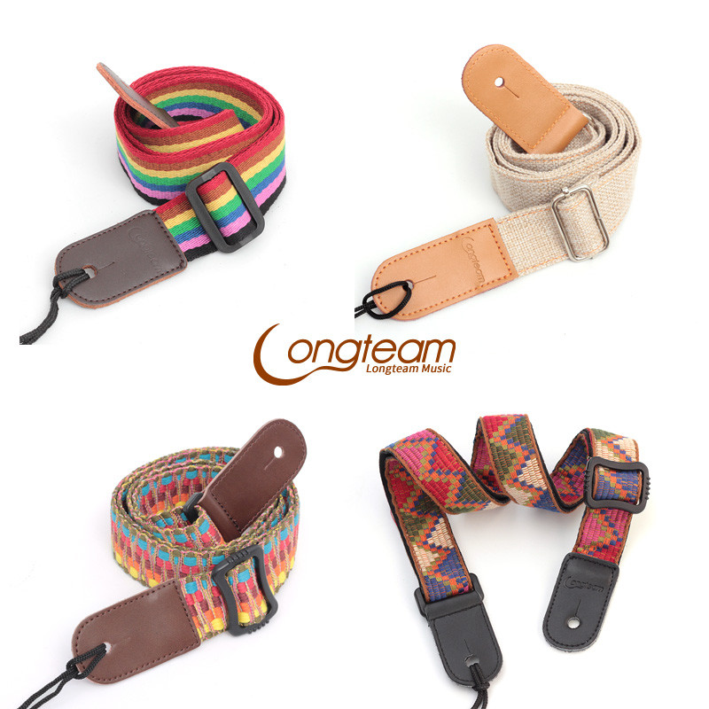 Longting leather-headed winged strap cotton cotton linen ukulele ukulele small guitar tail shoulder strap