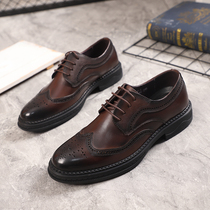 Whitshoe Leather Male Brock Inn Leisure Tide Business Positive Clothing Genuine Leather Pointed Spring Autumn Season Suits Wedding Shoes Mens Shoes