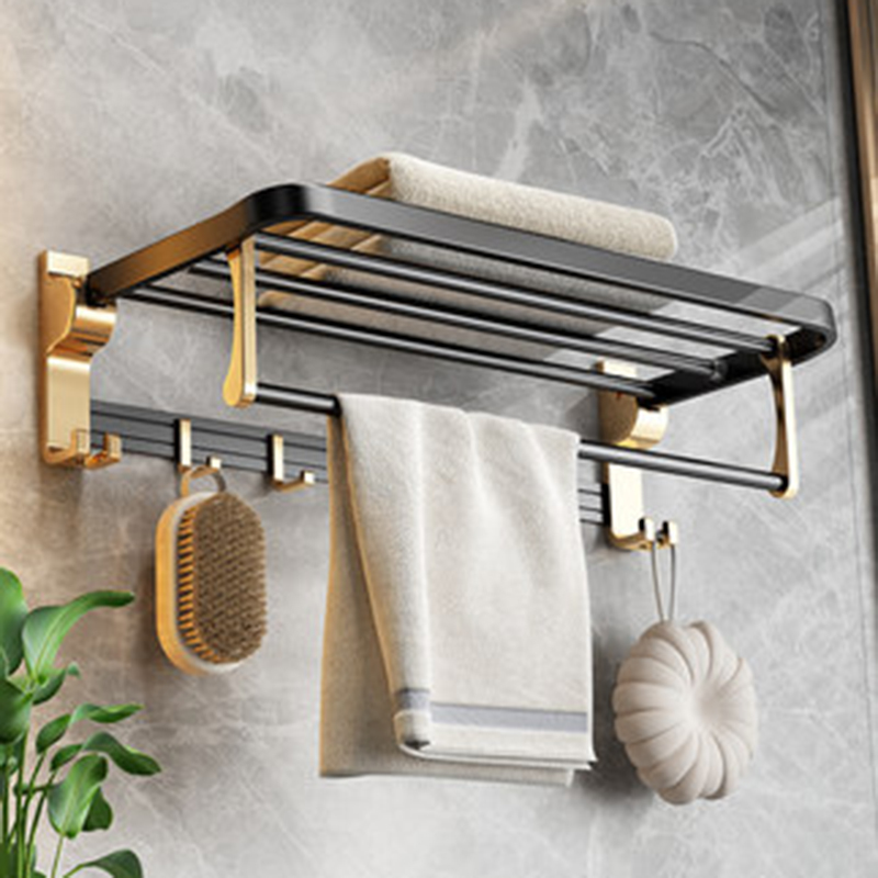 Black gold aluminum bathroom with wall hanging towel rack rack toilet toilet bathroom towel rack
