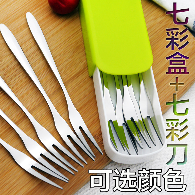 304 stainless steel fruit fork containing water fruit knife suit creative cute child fork home fruit sign fruit insert