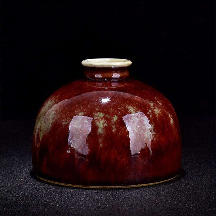 清時代 康熙年製 豆紅釉苹果尊・時代物・古陶磁・古賞物・旧家買出品 清時代 康熙年製 豆紅釉苹果尊・時代物・古陶磁・古賞物・