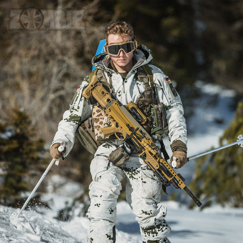 German Army Imported Outdoor Snow Camouflage Rainproof Jacket Tactical Windbreaker Pants Ski Suit