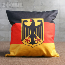 German Outdoor Sofa Car Home Living Room Vintage England Padded Cotton Linen Flag Pillow Cushion Lumbar Pillow