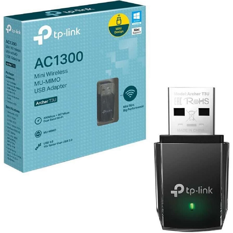 Tp-Link USB Wireless Network Card Archer T3U Mini Ac1300 Dual-Band Mu-Mimo Adapter Tp-Link USB Wireless Network Card Archer T3U Mini Ac1300 Dual-Band Mu-Mimo Adapter