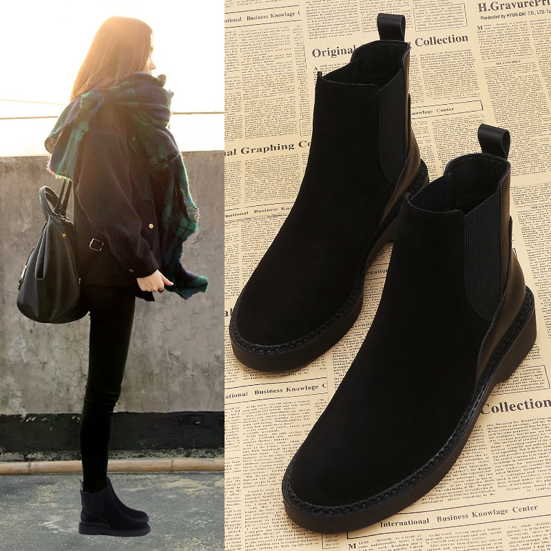 Martin Boots for Women 2025 Spring and Autumn New British Style Short Boots for Women That Make Feet Look Smaller, Single Boots for Winter, Flat Chelsea Boots for Women Martin Boots for Women 2025 Spring and Autumn New British Style Short Boots for Women That Make Feet Look Smaller, Single Boots for Winter, Flat Chelsea Boots for Women