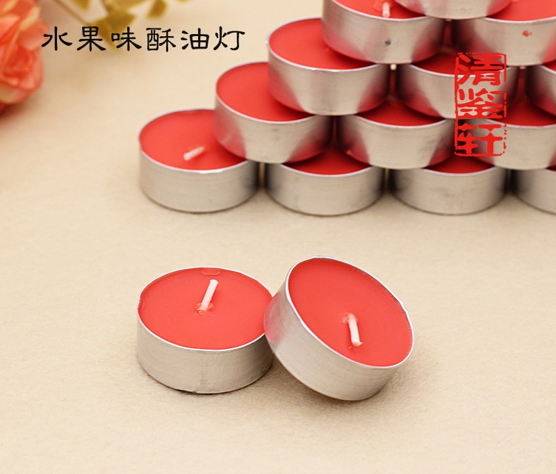 Thai craft card ghee lamp 4-8 hours candle universal yellow red black smoke-free and tasteless for table swing piece lamp holder