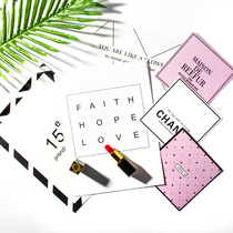 Photo card props Inwind English letter simple Japan-ROK wind black and white lattice shooting Background Paper Jam Hem