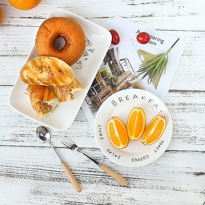 Ceramic English plate fork spoon ins pose food photography background decoration cake dessert Taobao photo props