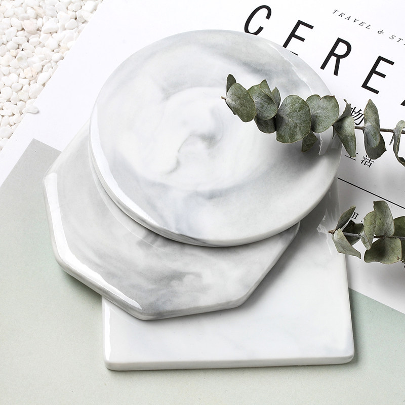 Take props marble pieces of nail skin care cosmetics necklace ring earring cup mat shoot background