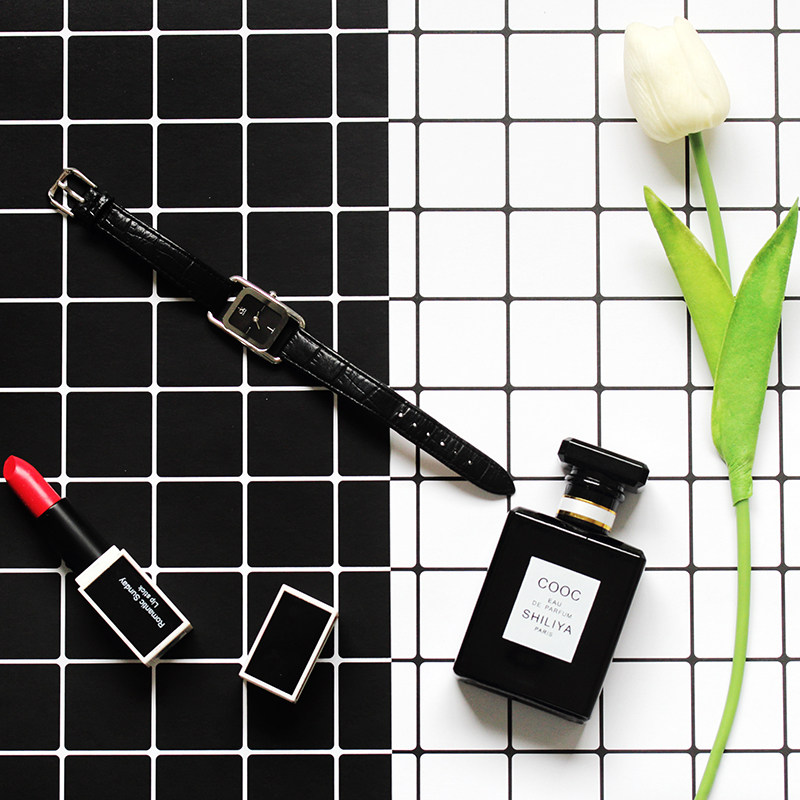 Ins style black and white plaid card paper double-sided Taobao shooting background card paper table mat photography with photo props