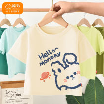 Balabala cotton to children Summer tshirt slim fit full cotton breathable girl short sleeve girl summer dress foreign air comfort