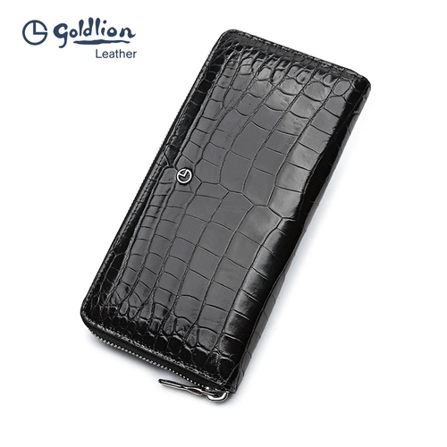 Мужская сумка с петлей на руку, маленькая сумка клатч, бумажник с молнией, кошелек, подарочная коробка, новая коллекция, крокодил