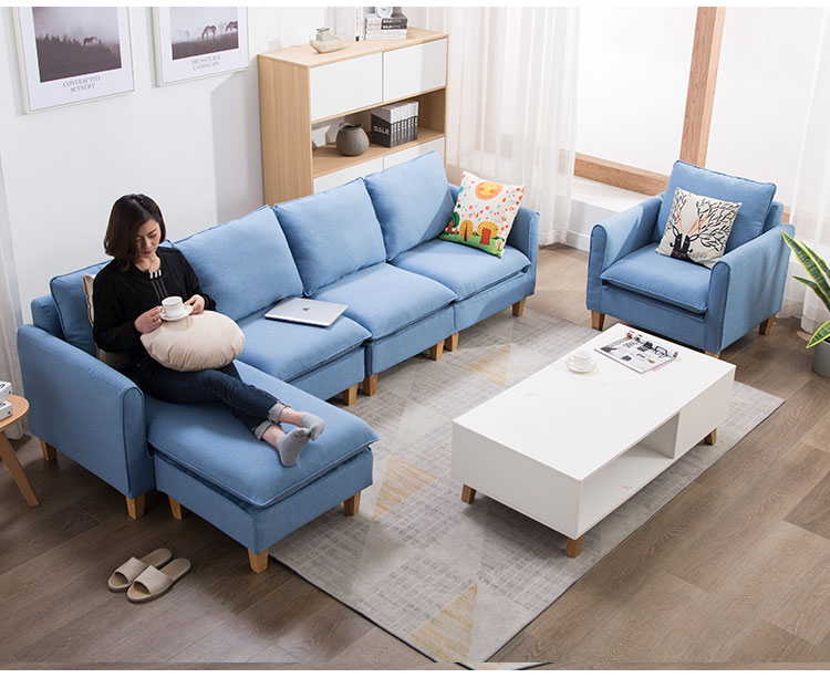 sofa vải nordic căn hộ nhỏ ở góc phòng khách ngân sách căn hộ sẵn sàng rửa sofa chaise Bốn bit - Ghế sô pha sofa văn phòng