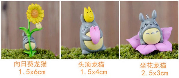 Rêu vi trang trí cảnh quan búp bê mèo Junlong thủ công sáng tạo mọng nước DIY 9 Totoro trang tri noi that
