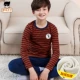 Bộ đồ lót nhiệt cho trẻ em nam Bộ quần áo trẻ em lớn 9 dày 12 cộng với nhung 170 cotton 13 tuổi 180 quần áo mùa thu