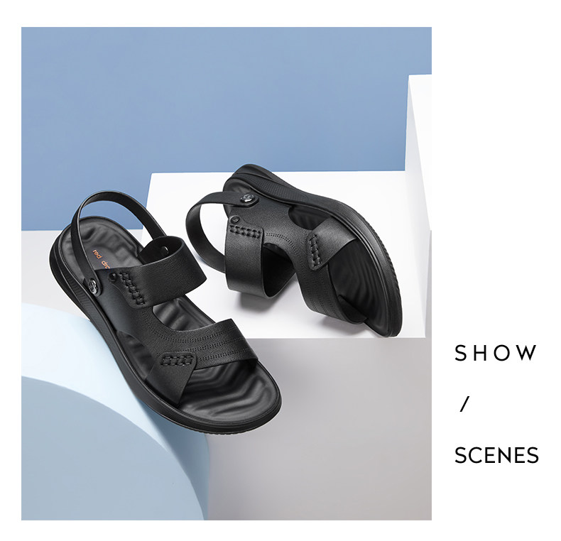 红蜻蜓 男士牛皮凉鞋 图7