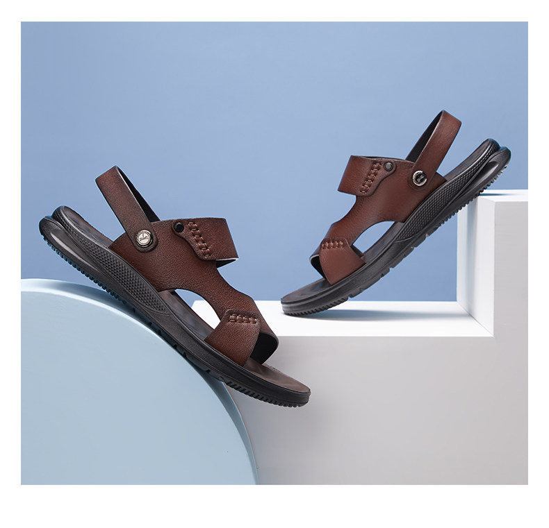 红蜻蜓 男士牛皮凉鞋 图8