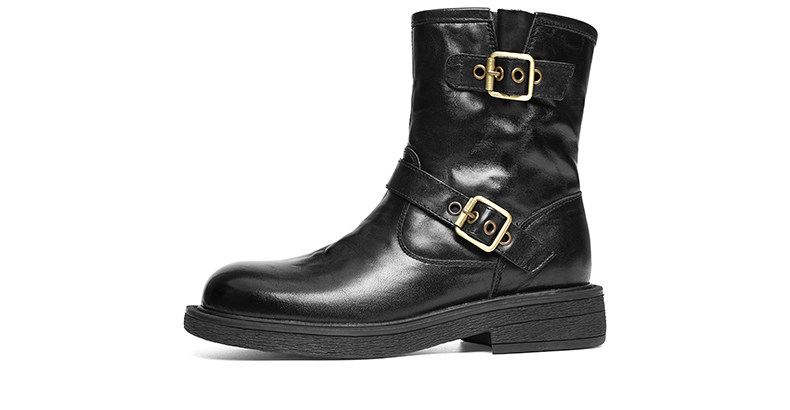 Западные Boots 红蜻蜓西部短靴女秋冬新款巨好看鞋子真皮棕色女鞋复古美拉德靴子 Reddragonfly