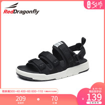 Red dragonfly mens shoes summer new sports sandals mens Korean version of the trend beach shoes student open-toe sandals