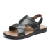 Hung Hom giày da bãi biển chính thức mùa hè sản phẩm mới hở mũi thoáng khí chống trượt hai mang giày sandal nam đi biển dép rọ  Sandal