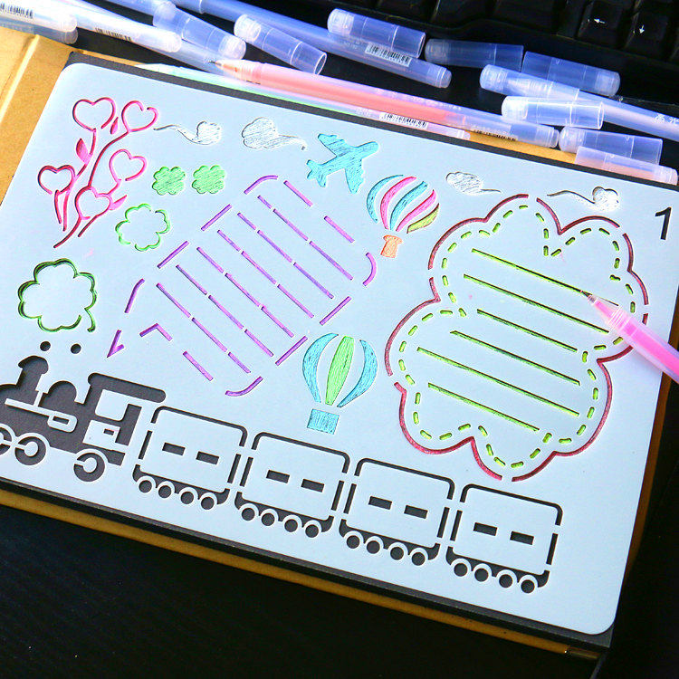 Drawing Template Nursery School Growth Manual Diy Decorative material Package Children's archive Painting hand Transcript of production material