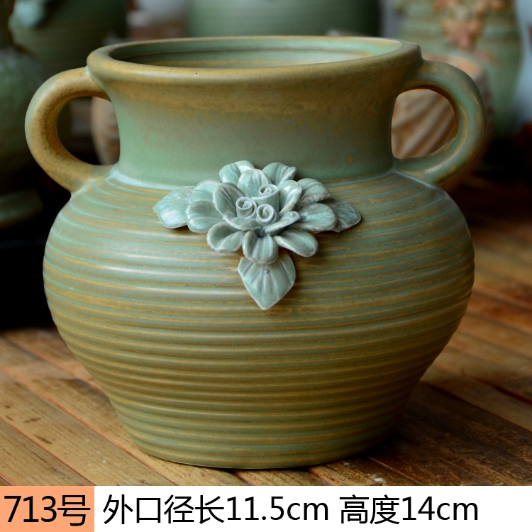 Bộ hoa, lọ hoa cũ, hoa, mọng nước, hoa khô, lò nung retro, chậu làm bằng tay, đặc biệt - Vase / Bồn hoa & Kệ