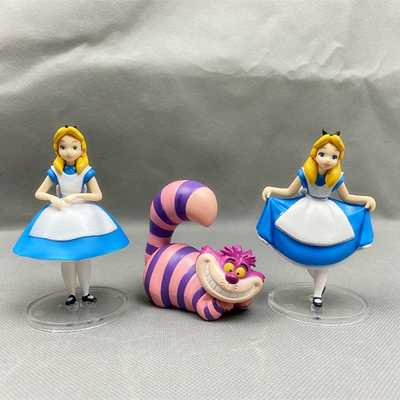 Anime Alice in Wonderland Alice Wonderful Cat 3 Types of Doll Model Figurines Ornaments