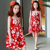 Girl Red Dress Dress Summer Dress CUHK Girl Girl Sleeveless Floral Harnesses For Princess Dresses Summer Season