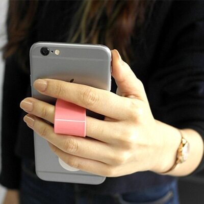 Lazy Phone Holder Clip, Lightweight Adhesive Type, Unisex, Solid Color Sliding Ring Buckle, Creative