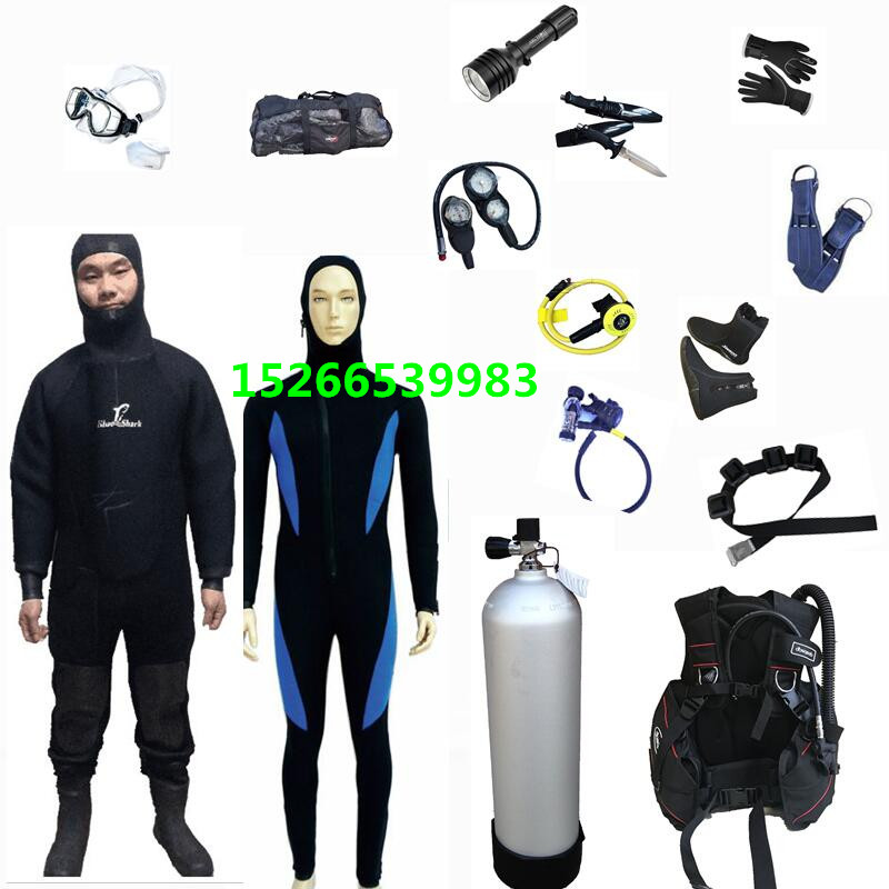 Dry Winter Suit full dive kit full cylinder triplet BCD salvage rescue kit deep diving lung
